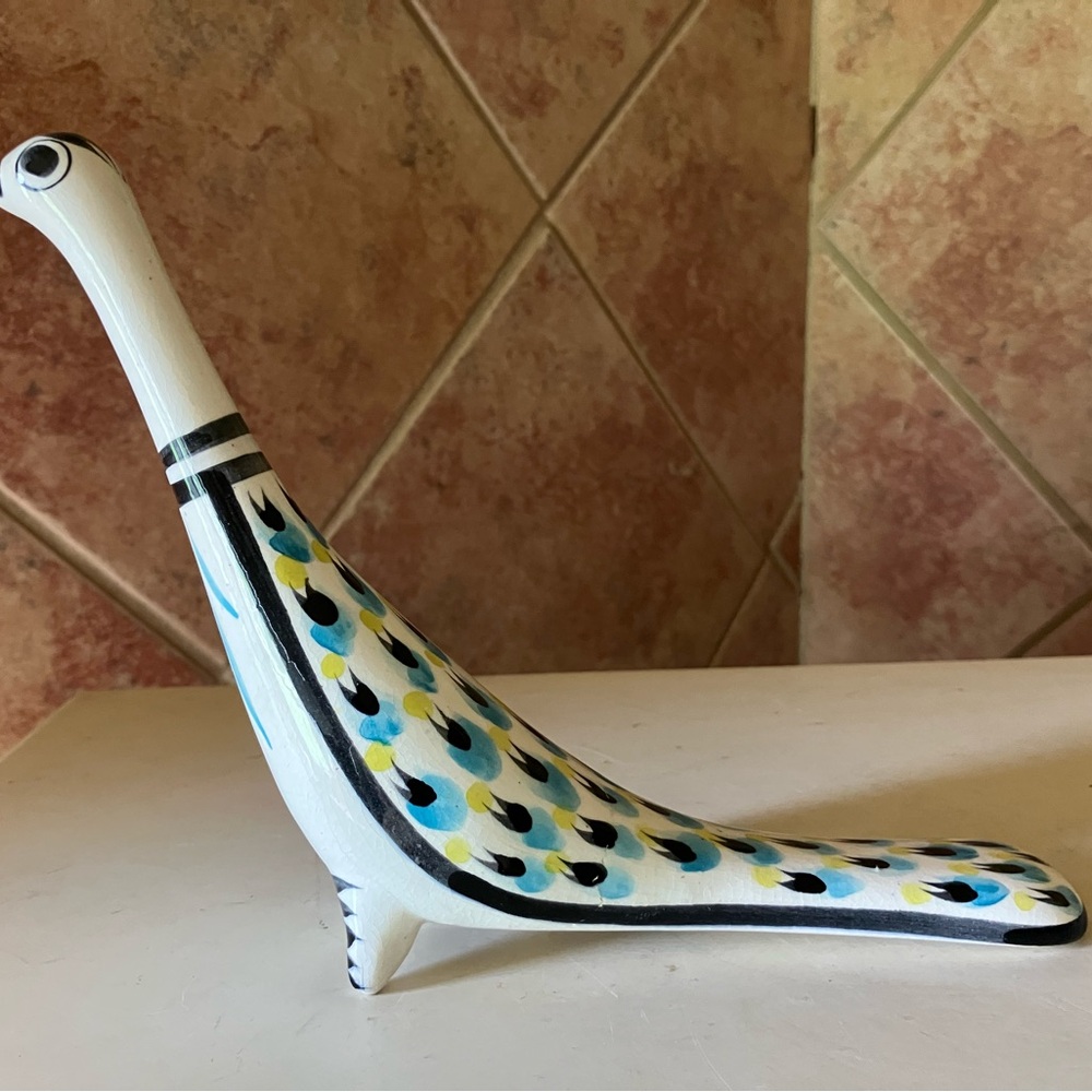Mexican Art Pottery Bird Figurine Signed